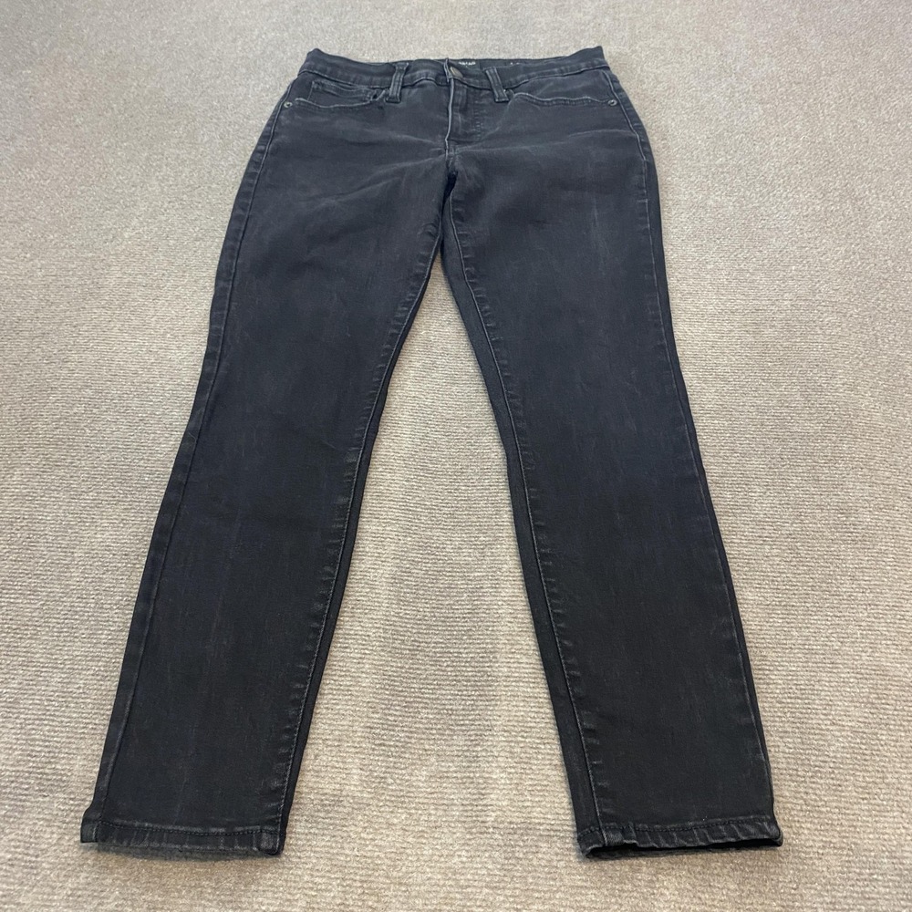Lucky Brand Jeans Womens 4 Black Mid Rise Skinny Ava Ankle Stretch Denim Pants
